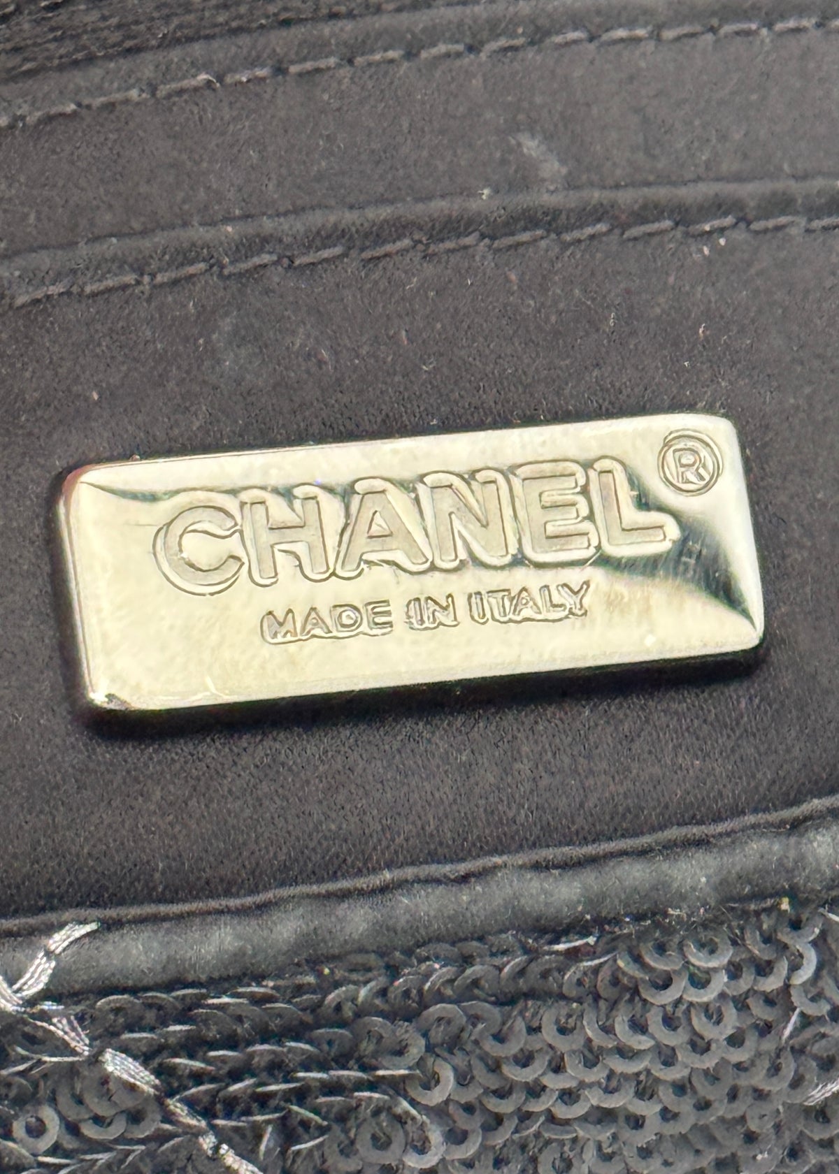 Chanel Sequin Shoulder Bag in Black