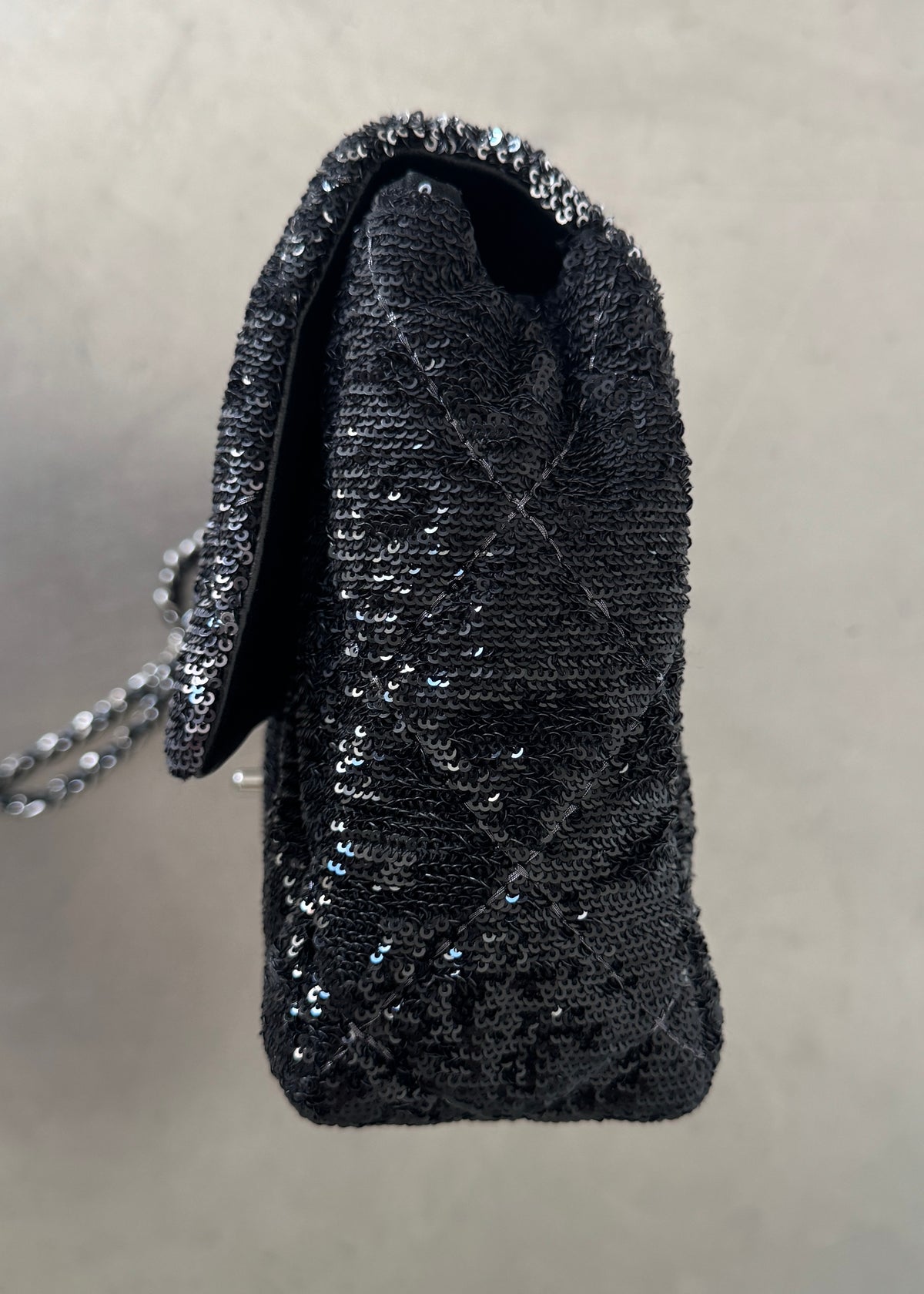Chanel Sequin Shoulder Bag in Black