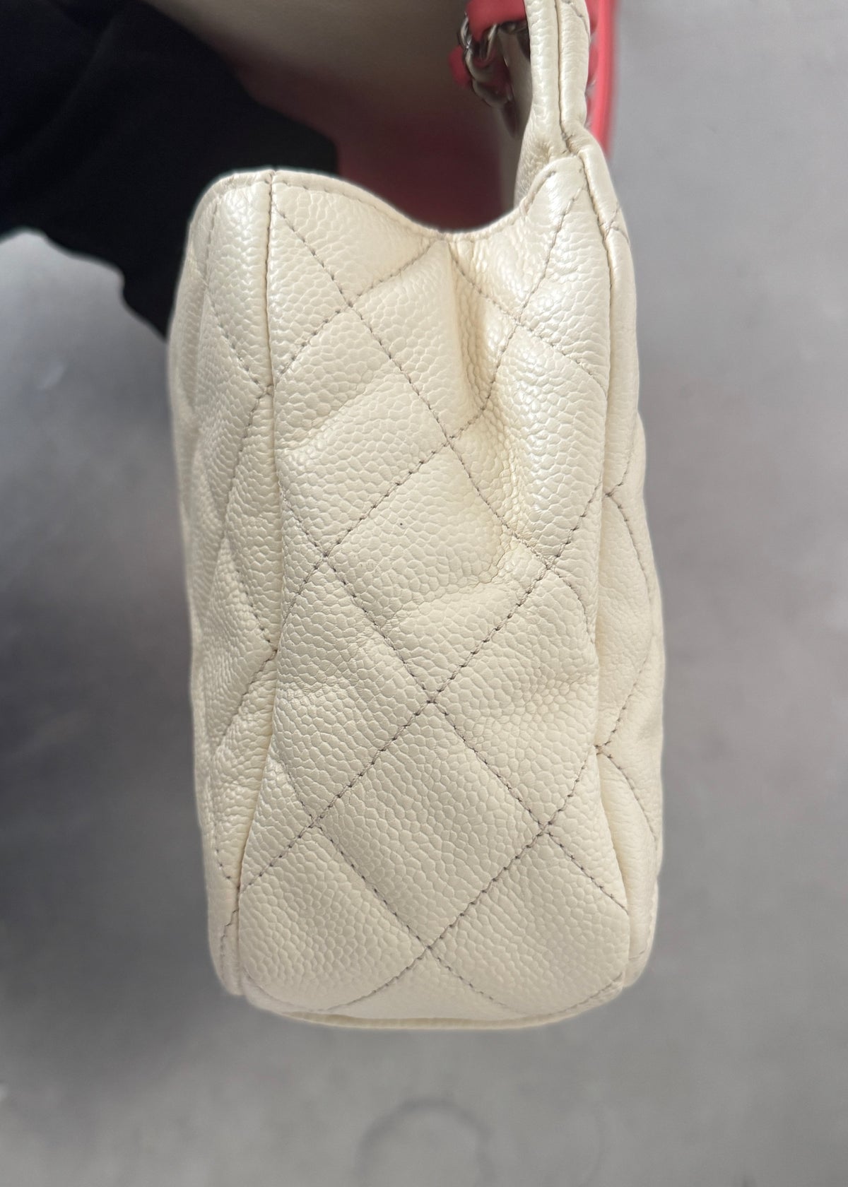 Chanel Ombre Caviar Leather Jumbo Single Flap Bag in White/Pink