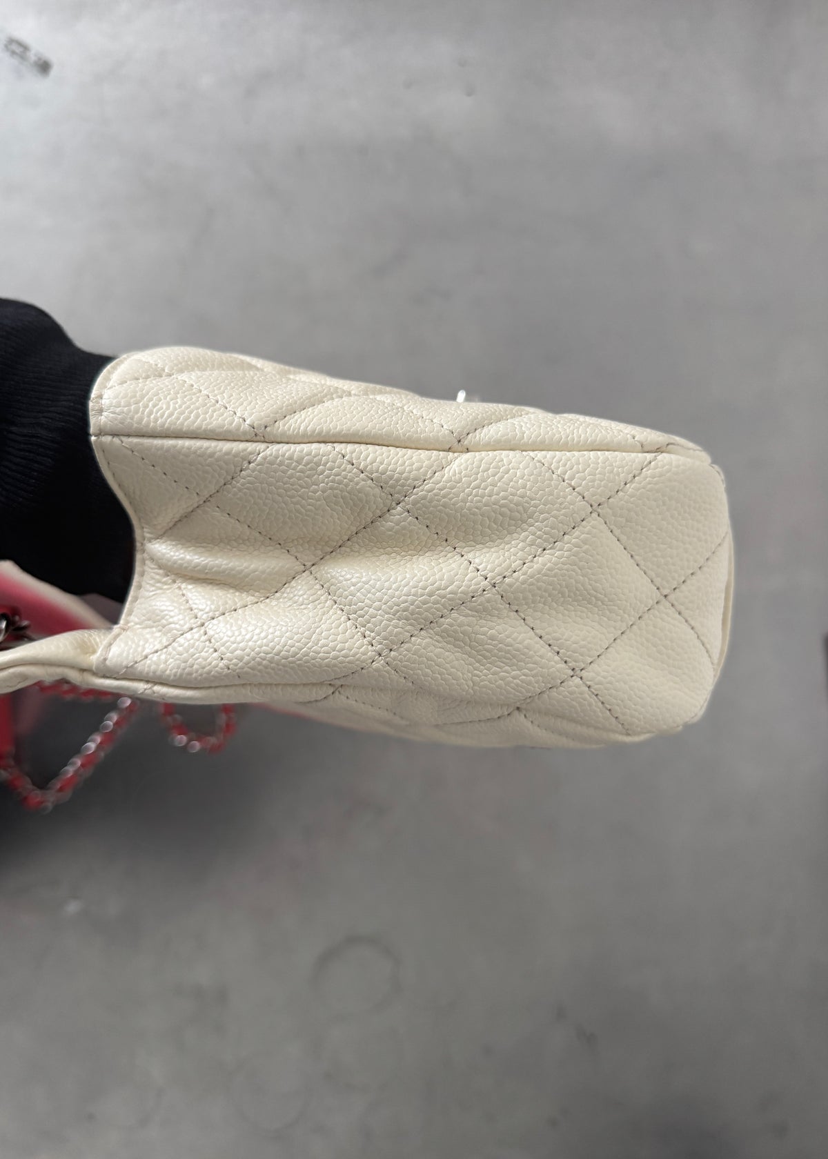 Chanel Ombre Caviar Leather Jumbo Single Flap Bag in White/Pink