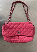 Chanel Double Chain Wild Stitch Shoulder Bag in Pink