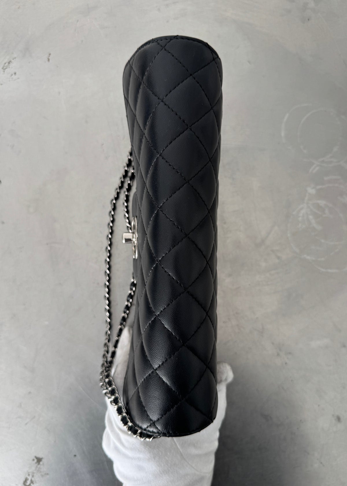 Chanel East West Tri-pocket Shoulder Bag in Black