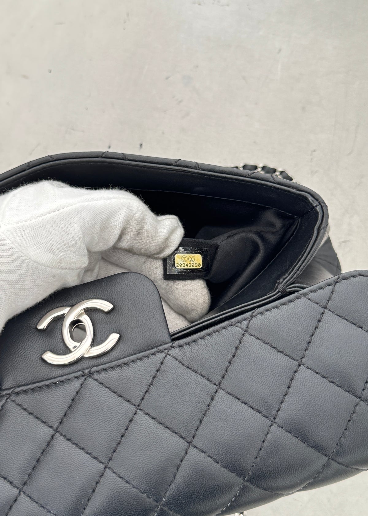Chanel East West Tri-pocket Shoulder Bag in Black