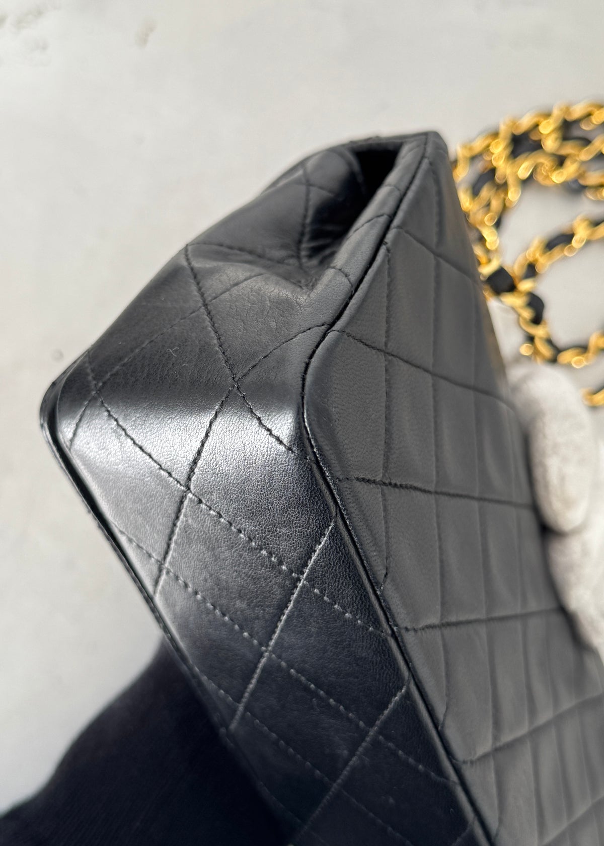 Chanel Mini 24k GHW Classic Single Flap Shoulder Bag in Black