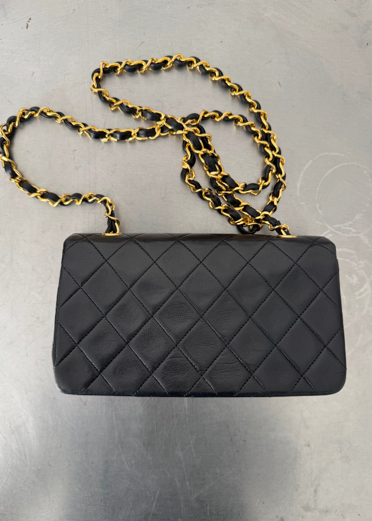 Chanel Mini 24k GHW Classic Single Flap Shoulder Bag in Black