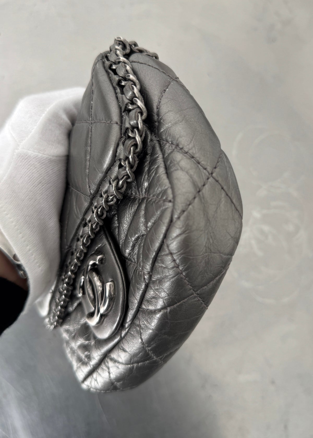 Chanel Chain Around Mini Flap Bag in Silver
