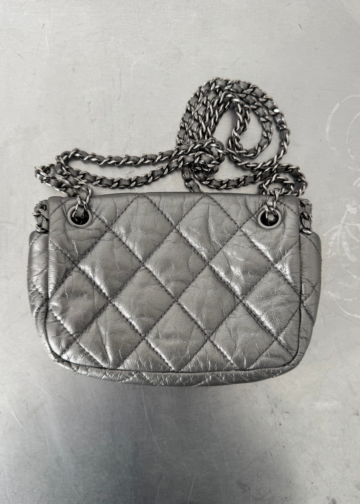 Chanel Chain Around Mini Flap Bag in Silver