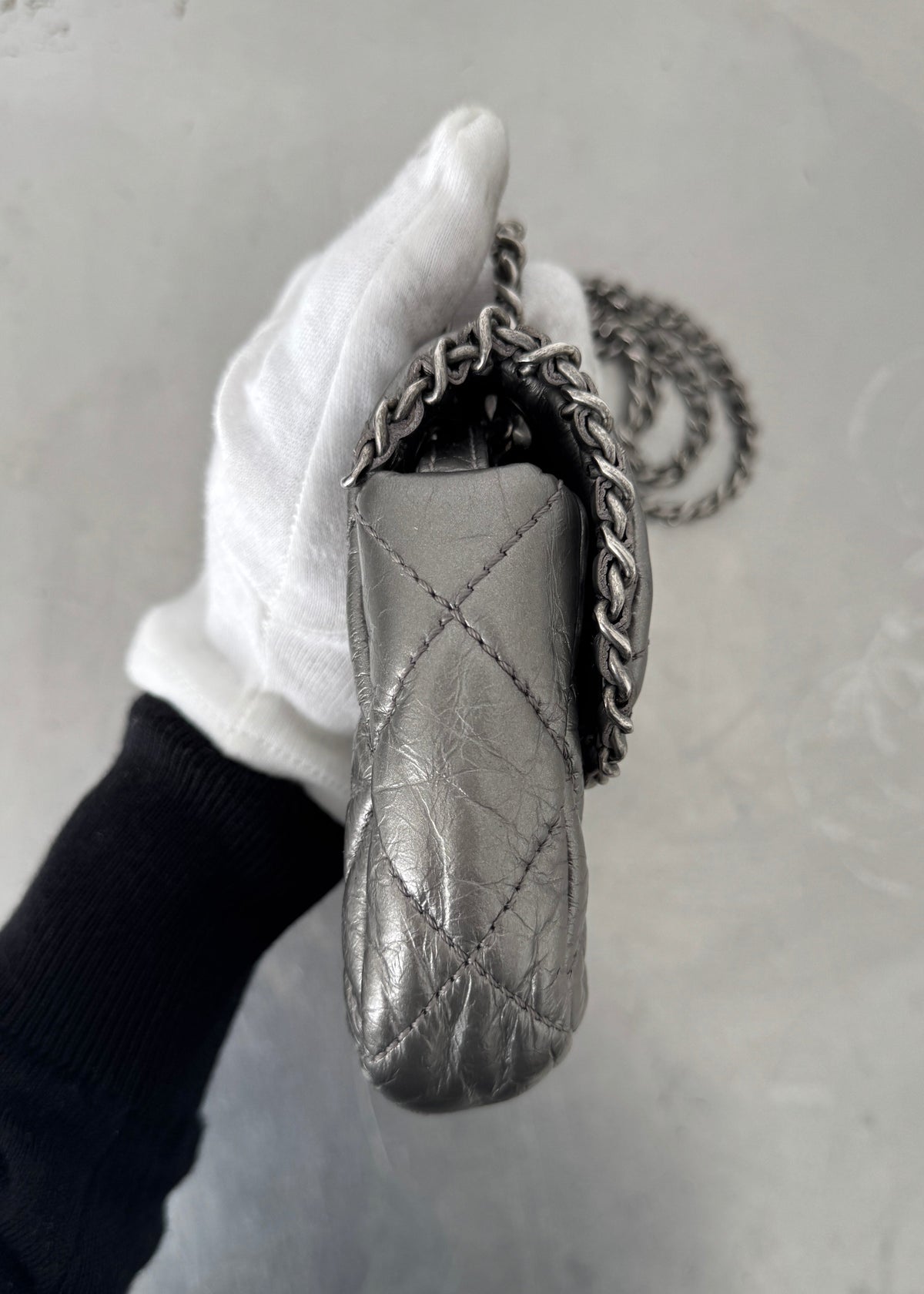 Chanel Chain Around Mini Flap Bag in Silver