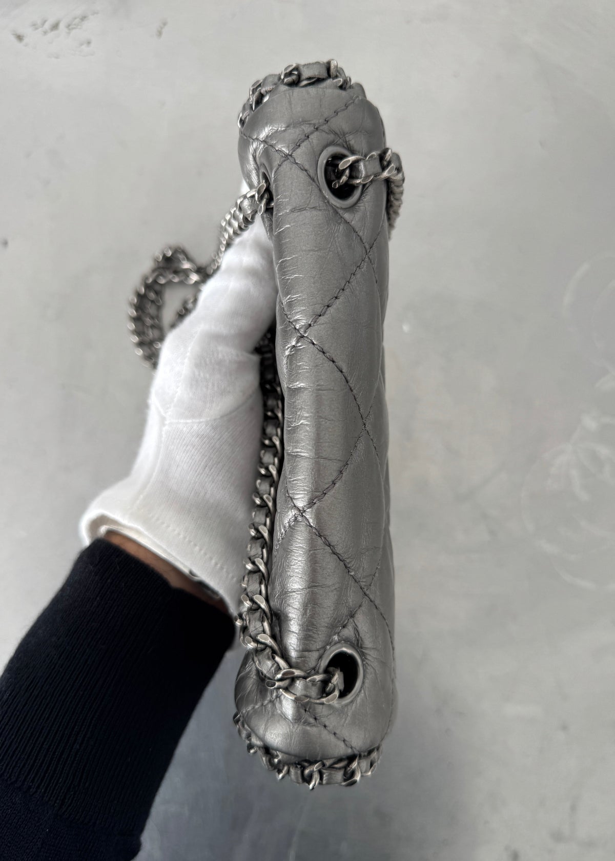 Chanel Chain Around Mini Flap Bag in Silver