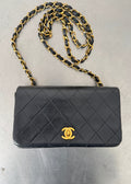 Chanel Mini 24k GHW Classic Single Flap Shoulder Bag in Black
