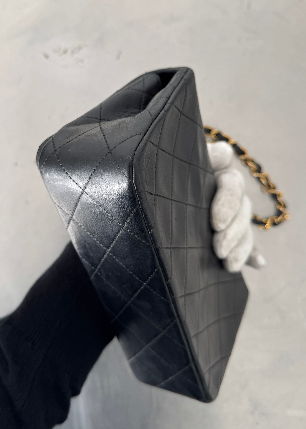 Chanel Mini 24k GHW Classic Single Flap Shoulder Bag in Black