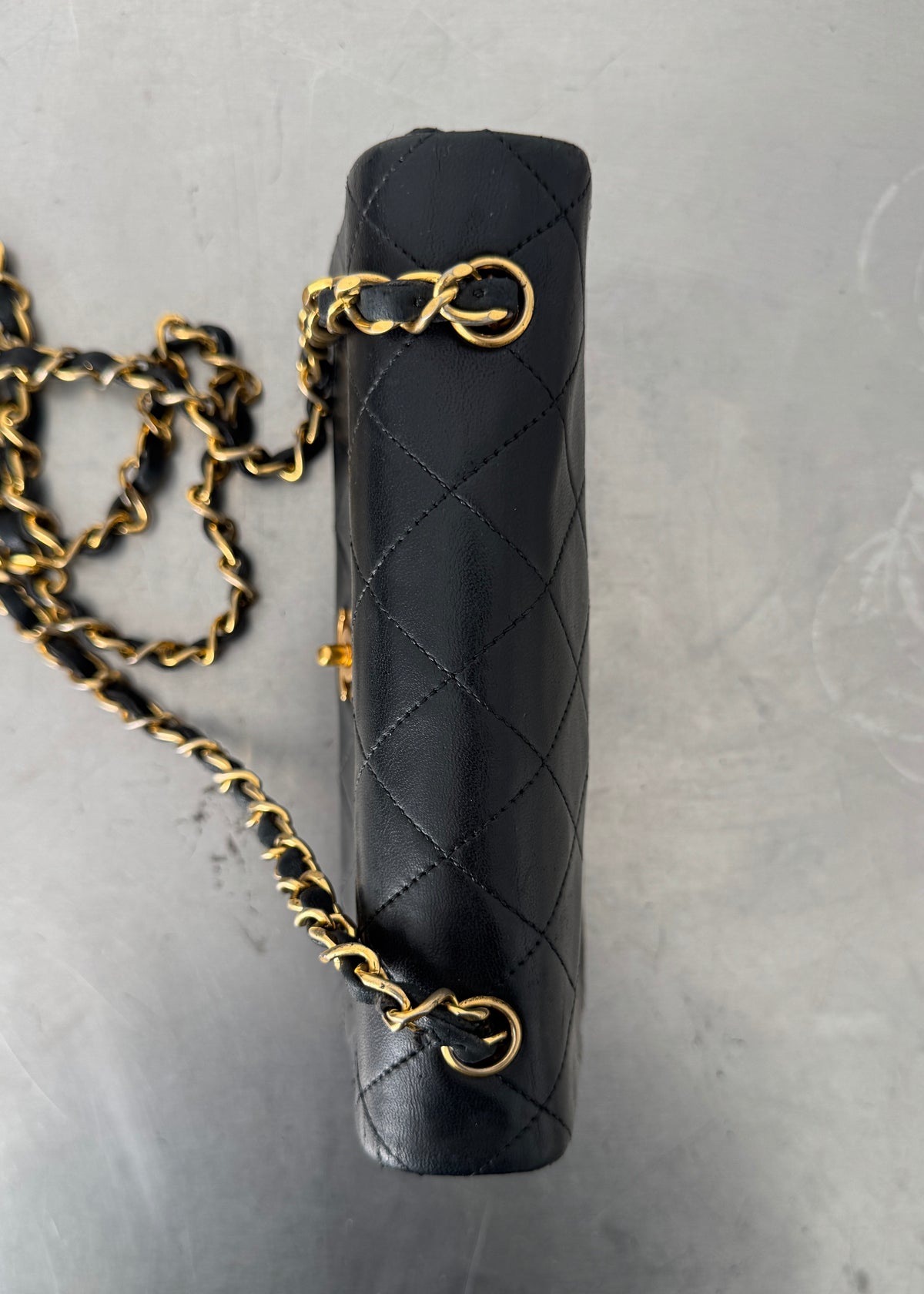 Chanel Mini 24k GHW Classic Single Flap Shoulder Bag in Black