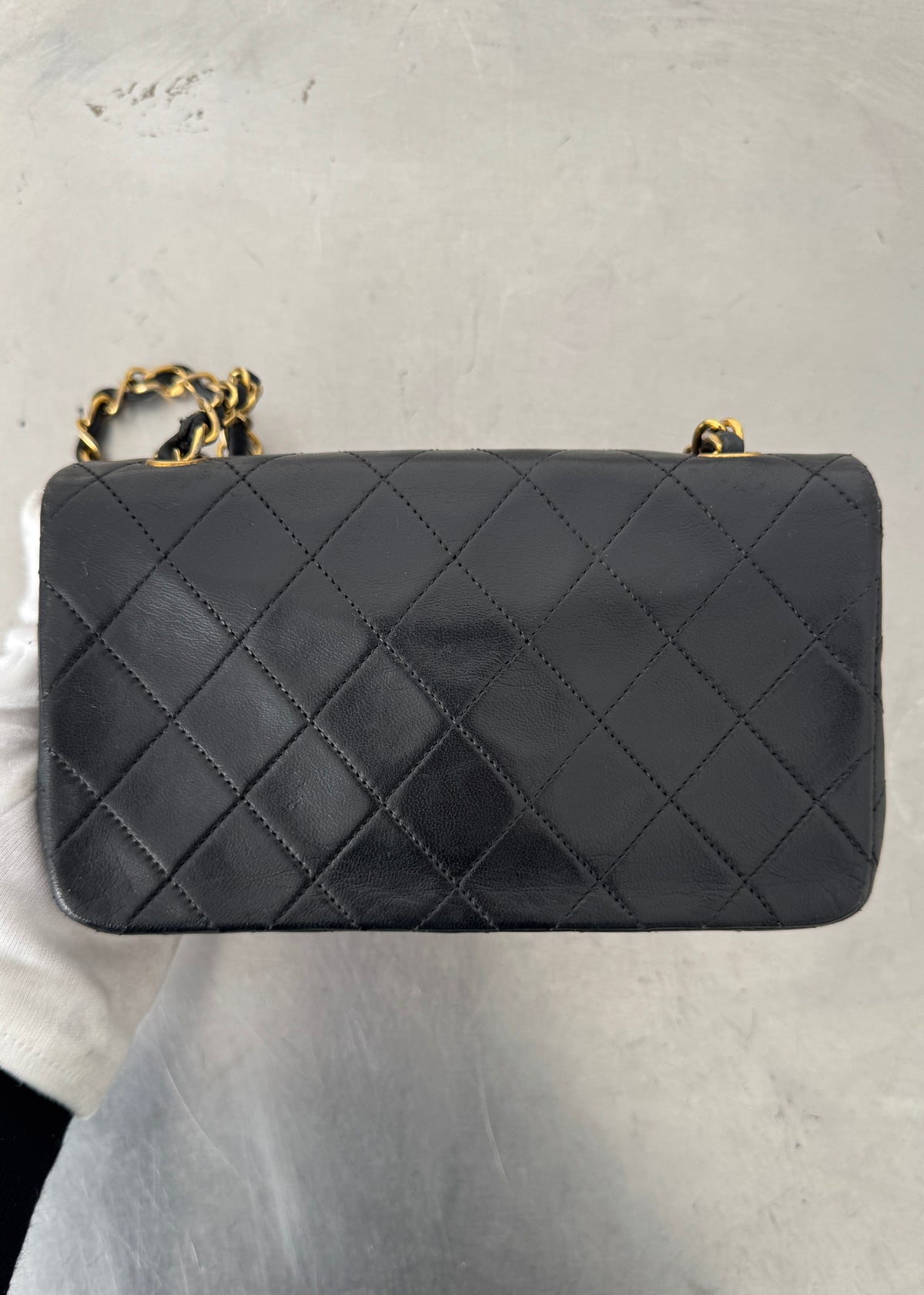 Chanel Mini 24k GHW Classic Single Flap Shoulder Bag in Black