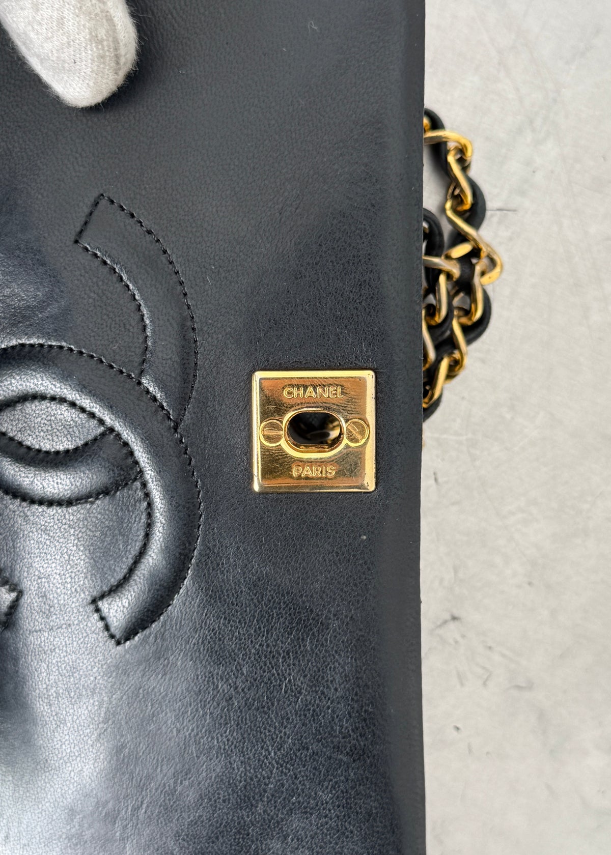 Chanel Mini 24k GHW Classic Single Flap Shoulder Bag in Black