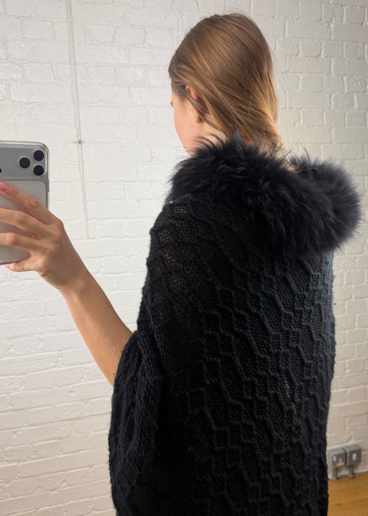 FOX COLLAR PONCHO