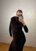 DARK BROWN FOX SCARF