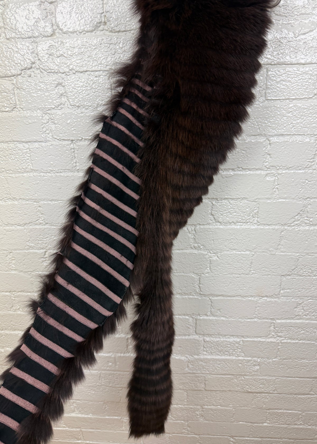 DARK BROWN FOX SCARF