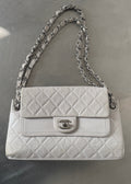 Chanel Classic Double Flap Shoulder Bag in Stone