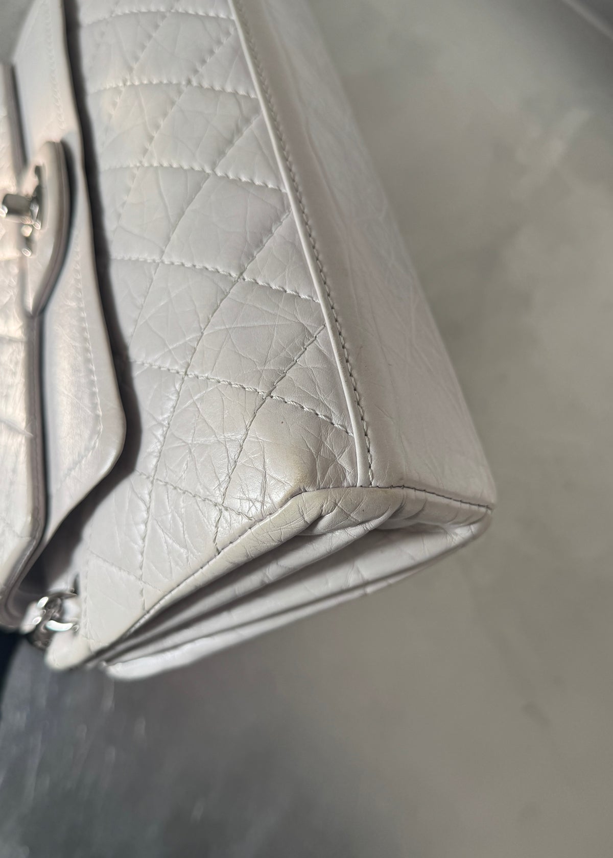 Chanel Classic Double Flap Shoulder Bag in Stone