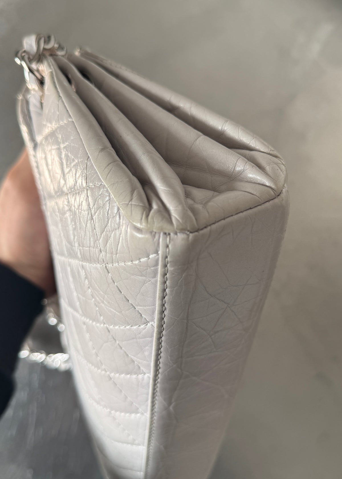 Chanel Classic Double Flap Shoulder Bag in Stone