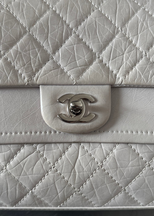 Chanel Classic Double Flap Shoulder Bag in Stone
